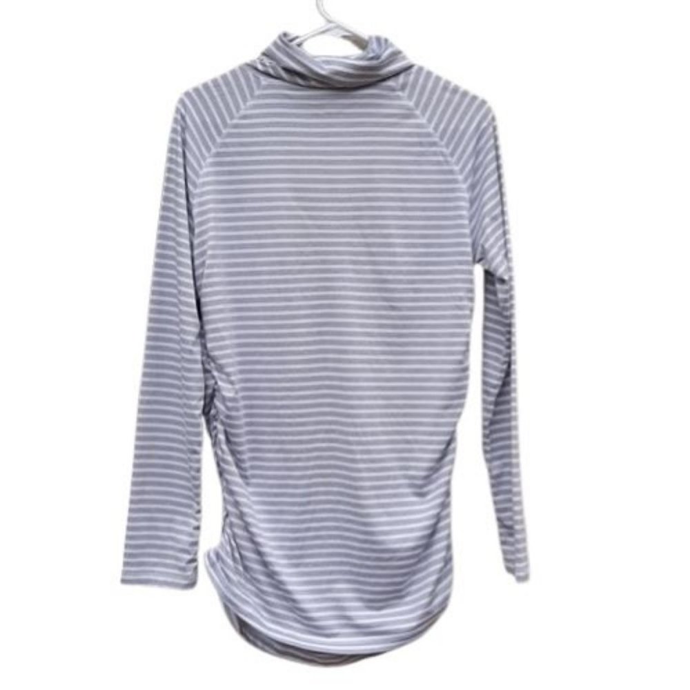 Alpine Design Ruched Striped Top Turtleneck Size L - Picture 2 of 5